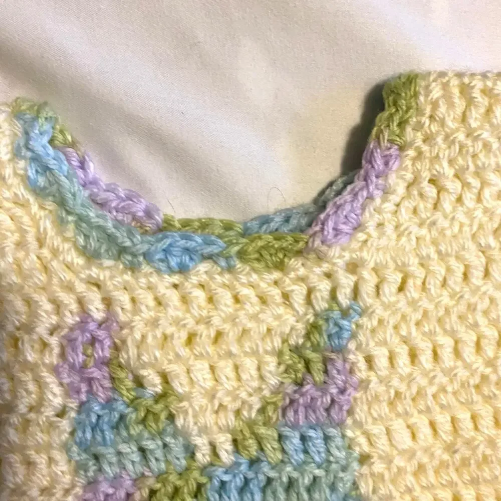 Hand Made Crocheted 2-piece Skirt Set Bunny Spring Easter‎ Girls 24 mo